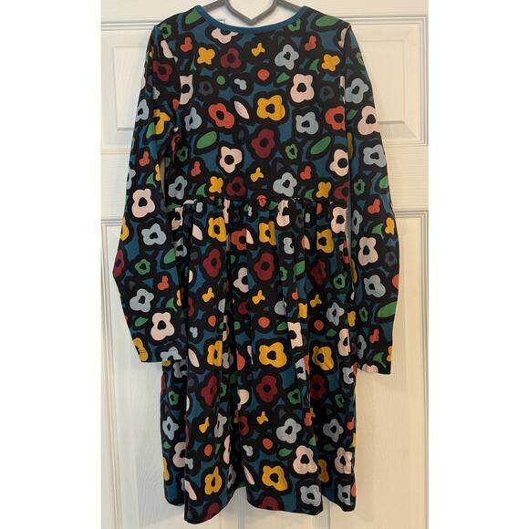 Hanna Andersson Elizabeth Playdress Girls Sz 12 Navy Floral Long Sleeves EUC - Picture 2 of 13